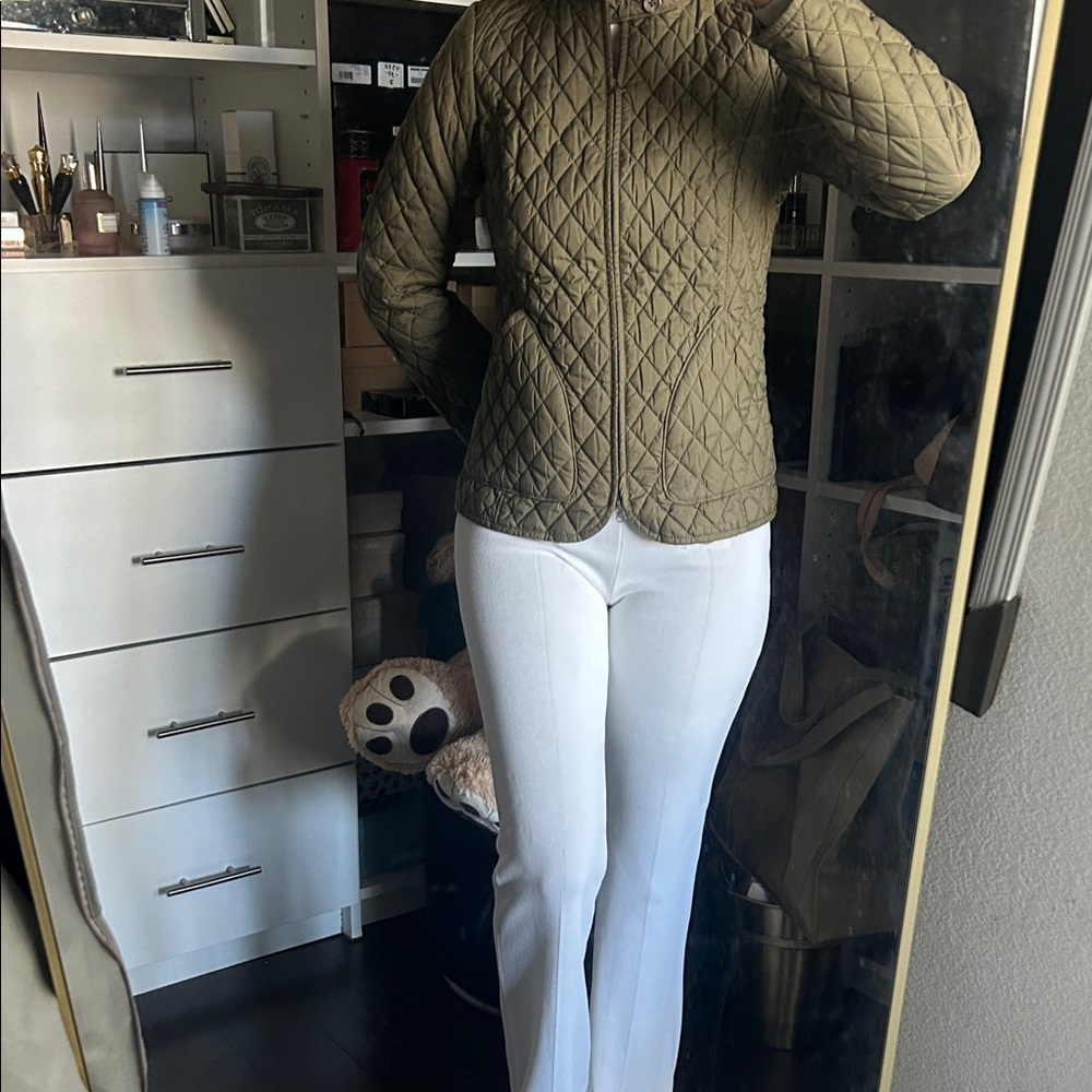 Banana Republic Olive Quilted Bomber Jacket